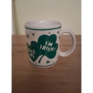 Vintage Lefton China Irish Coffee Mug Shamrocks St. Patrick’s Day Green. 1990